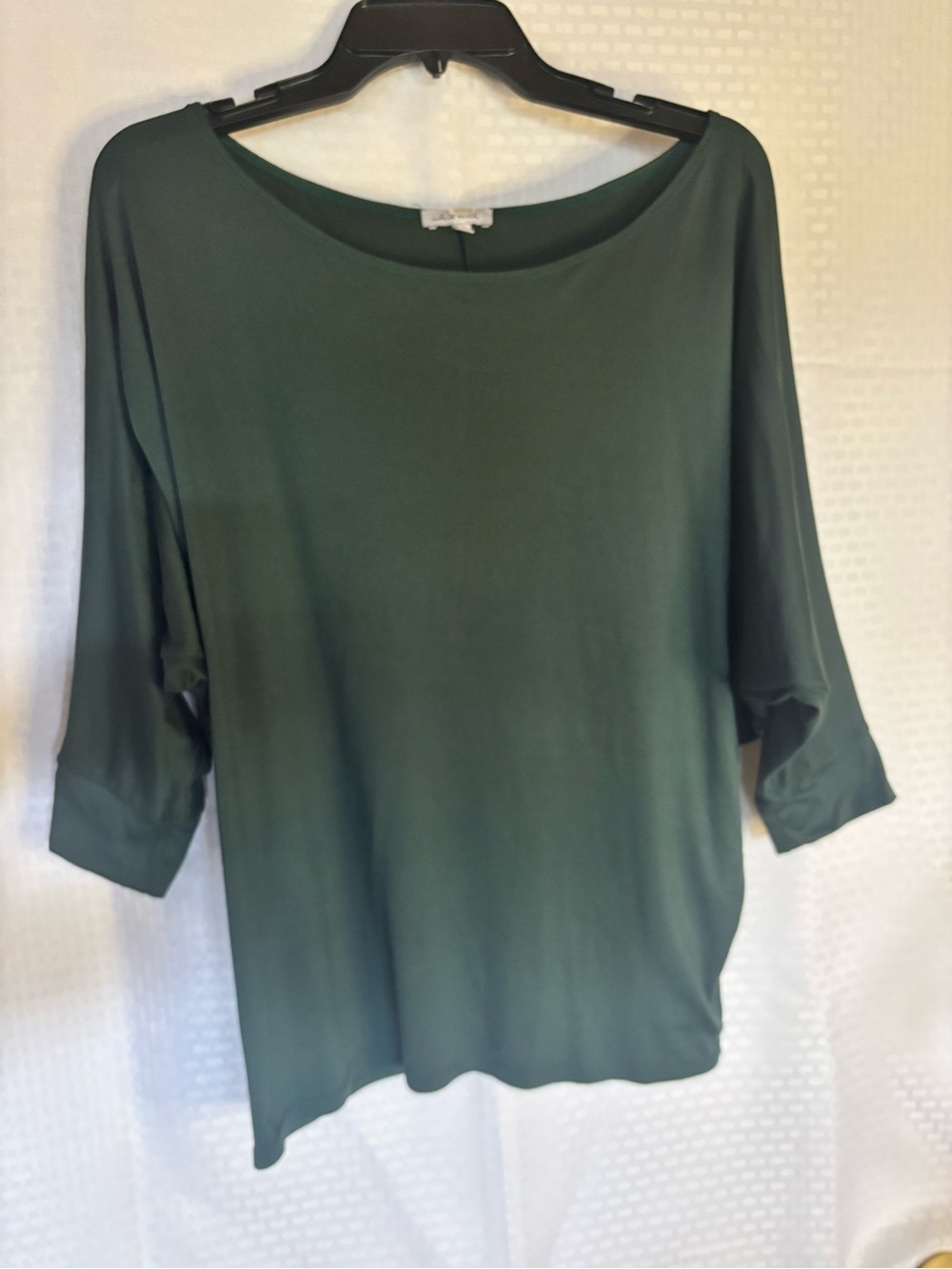 Women's Forest Green Boatneck Dolman Sleeve Top